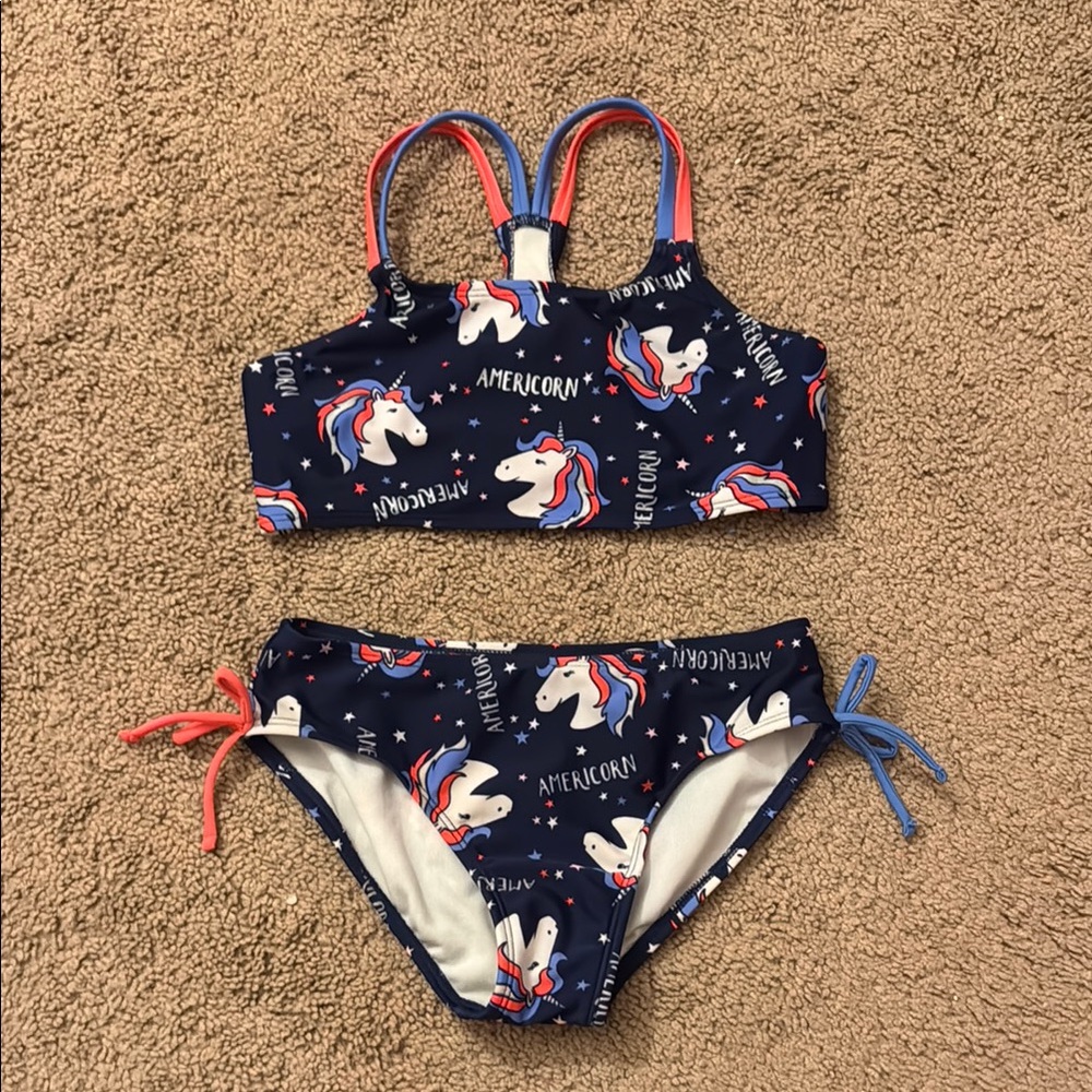 Unicorn Print Bikini Set